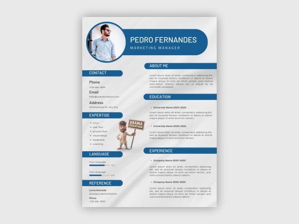 Clean and clear resume/CV design to make a strong first impression.
