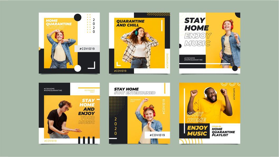 Showcase of creative graphics and visuals for social media marketing